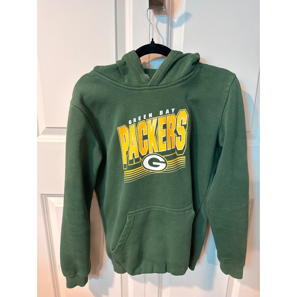Green Bay Packers Youth Hoodie Green Outerstuff NFL Sweatshirt Kids Large 14/16